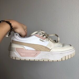 puma cali dream platform sneakers in white and multi